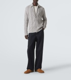 Eleventy Wool, alpaca and silk-blend zip-up cardigan