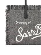 MC2 Saint Barth Donegal Vanity Fringed Shoulder Bag With Herringbone Pattern