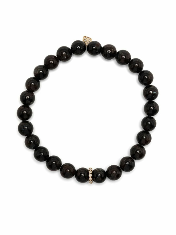 Photo: Sydney Evan 14K Yellow Gold Rondelle Hypersthene And Diamond Bracelet