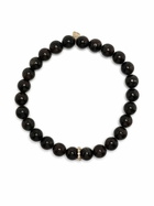 Sydney Evan 14K Yellow Gold Rondelle Hypersthene And Diamond Bracelet