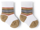 Burberry Baby Two-Pack Icon Stripe Newborn Socks