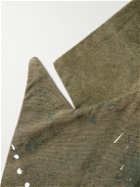 Greg Lauren - Tent Nylon-Trimmed Paint-Splattered Cotton-Blend Blazer - Green