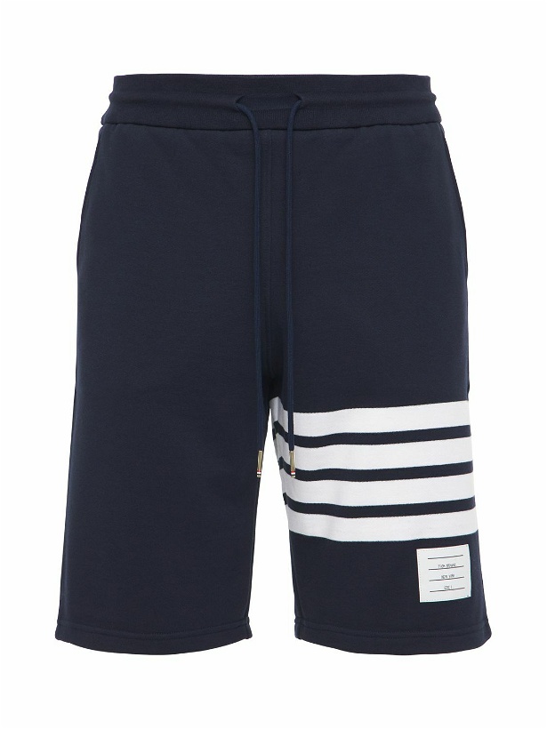 Photo: THOM BROWNE - Intarsia Stripes Cotton Jersey Shorts