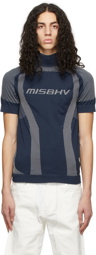 MISBHV Navy & Grey Active Classic Short Sleeve Turtleneck