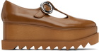 Stella McCartney Tan Elyse T-Bar Platform Mary Jane Derbys