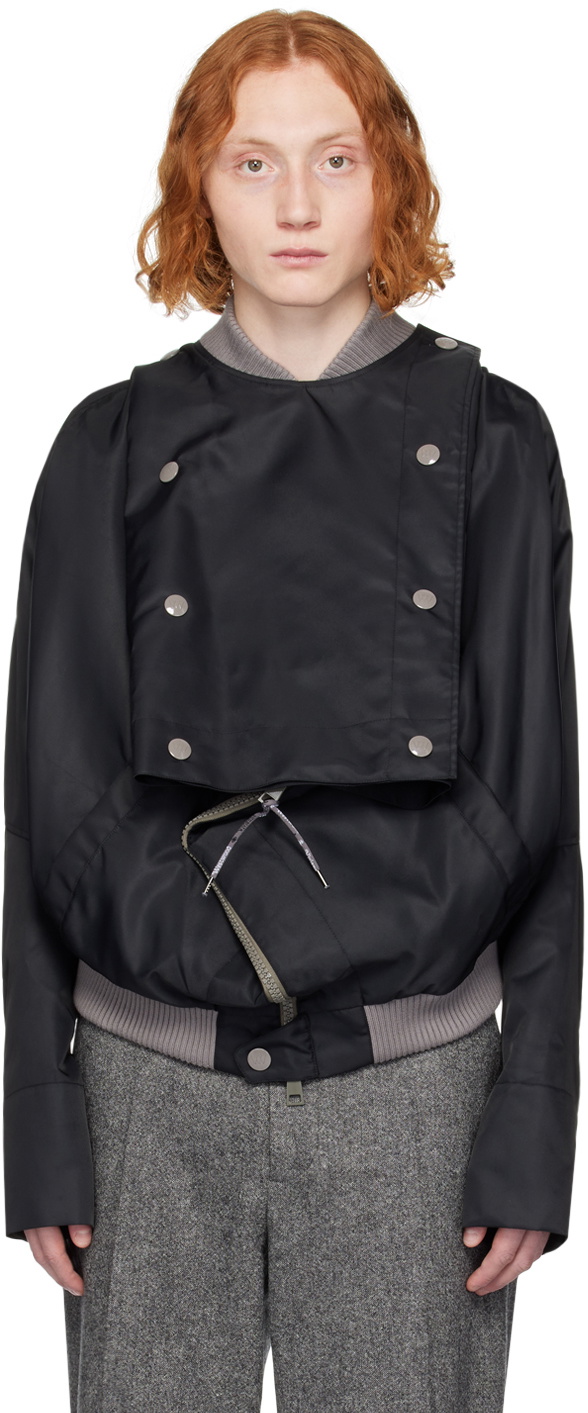 Vivienne Westwood Black Double-Breasted Bomber Jacket Vivienne Westwood