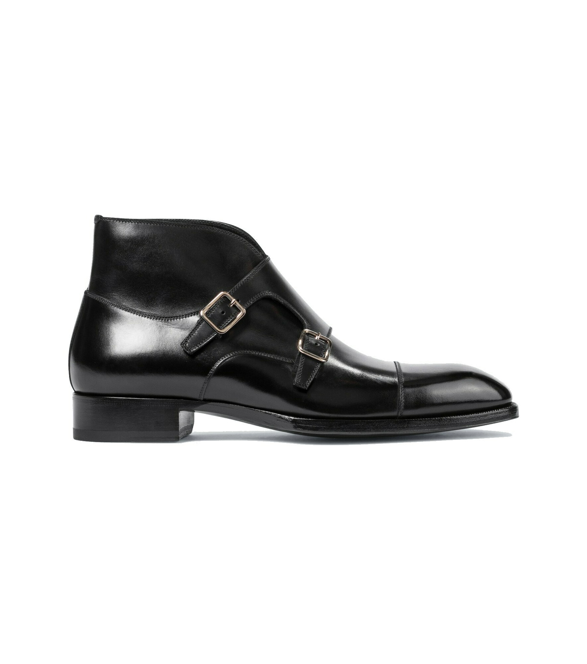 Tom Ford mens Black Leather Double Monk Strap Shoes size 13 Men main image 3