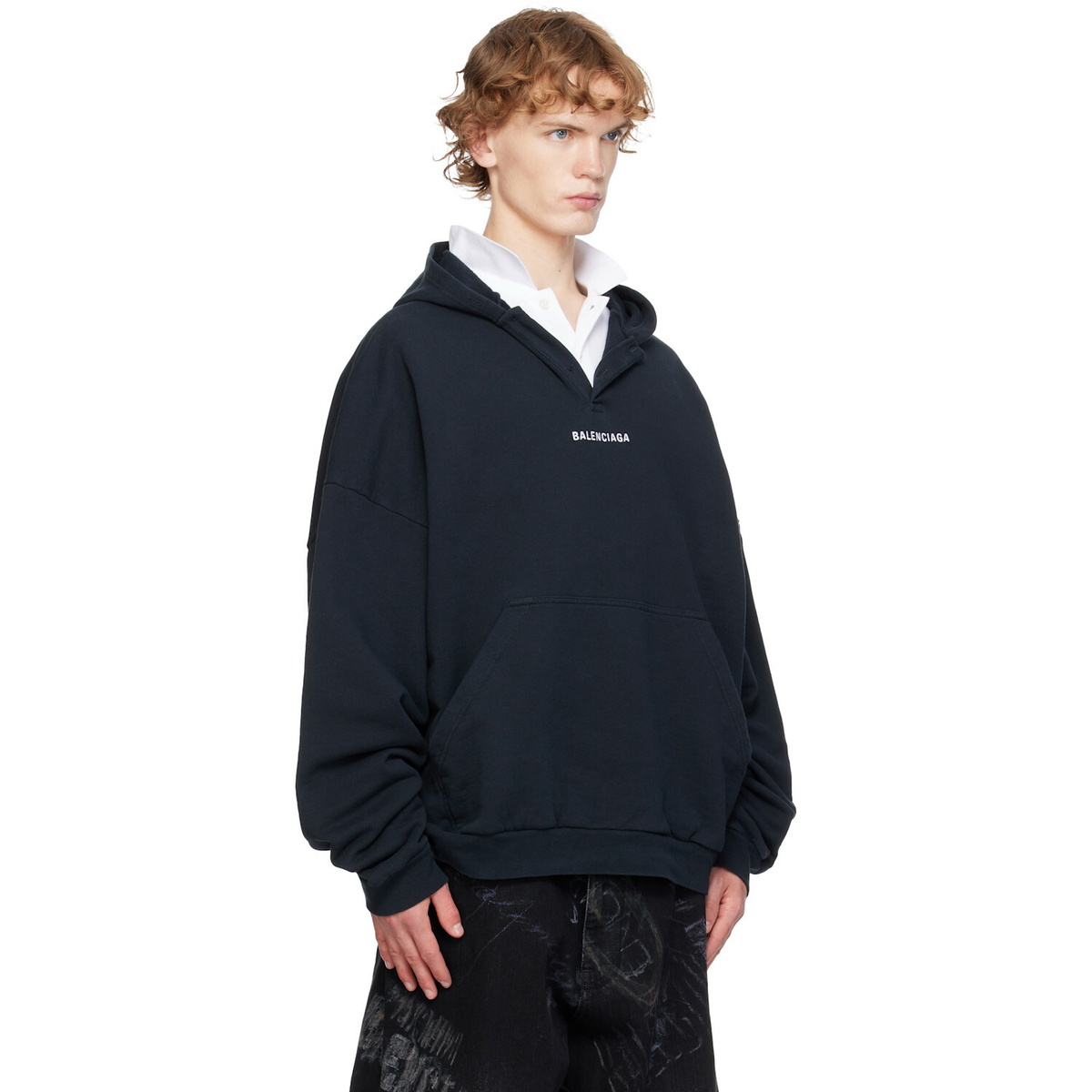 Balenciaga Black 'Balenciaga' Back Polo Hoodie