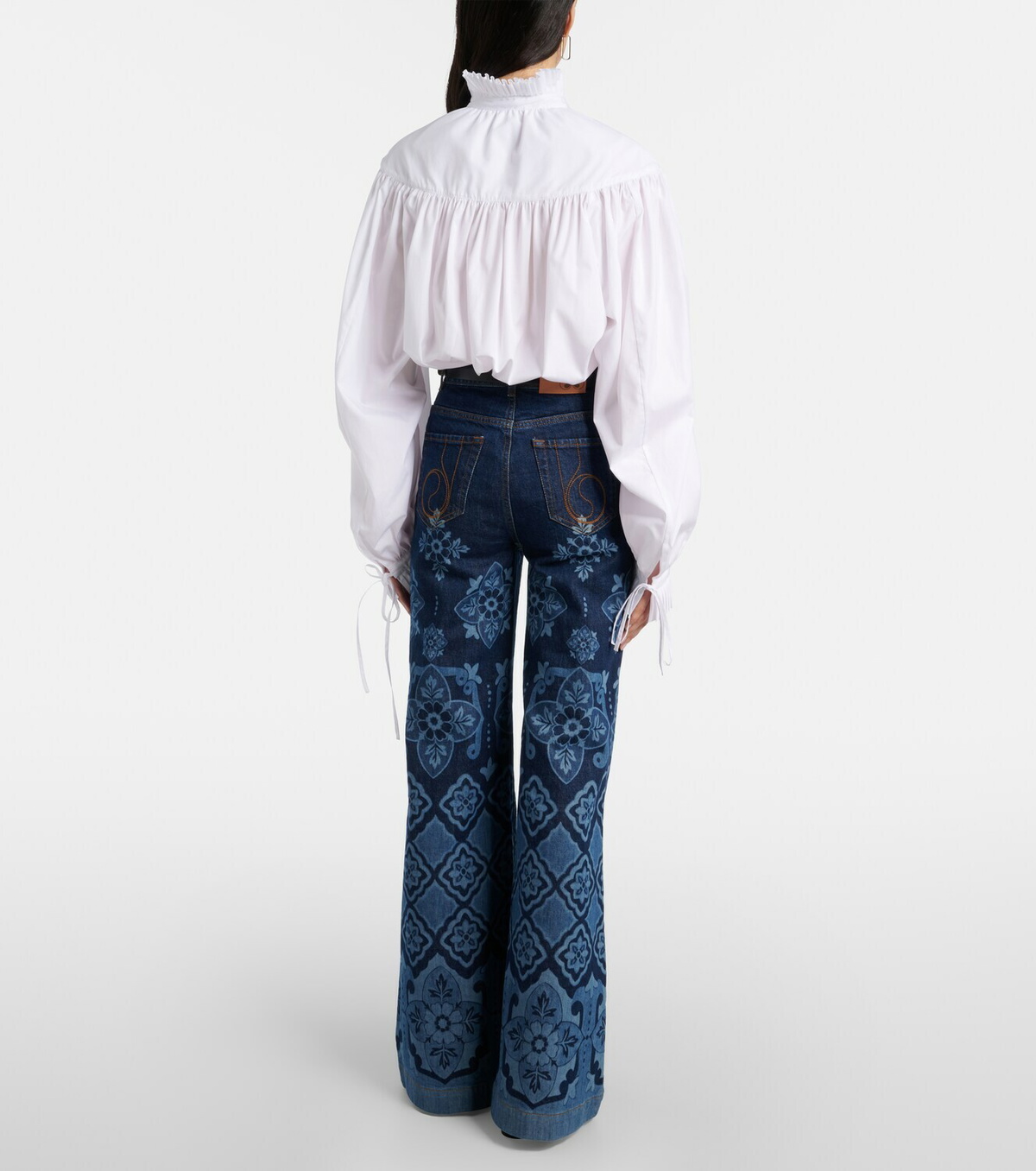 La DoubleJ Partenope printed high-rise flared jeans