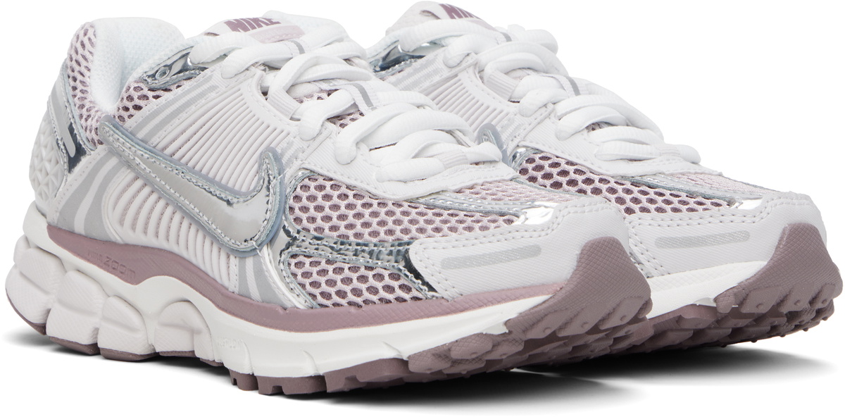 Nike White & Silver Zoom Vomero 5 Sneakers