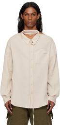 Ottolinger Beige Oversized Mousseline Cut-Out Shirt