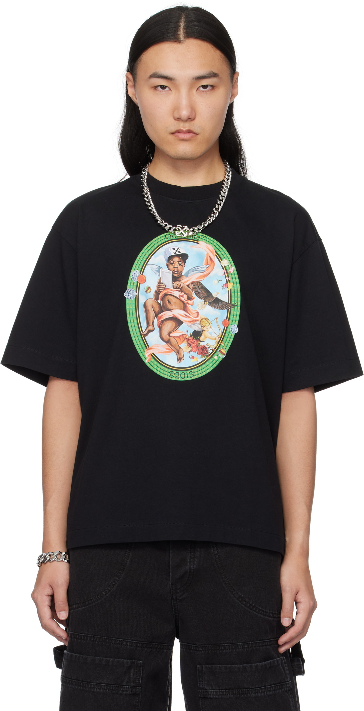 Off-white elevator music black 2024 men’s t-shirt