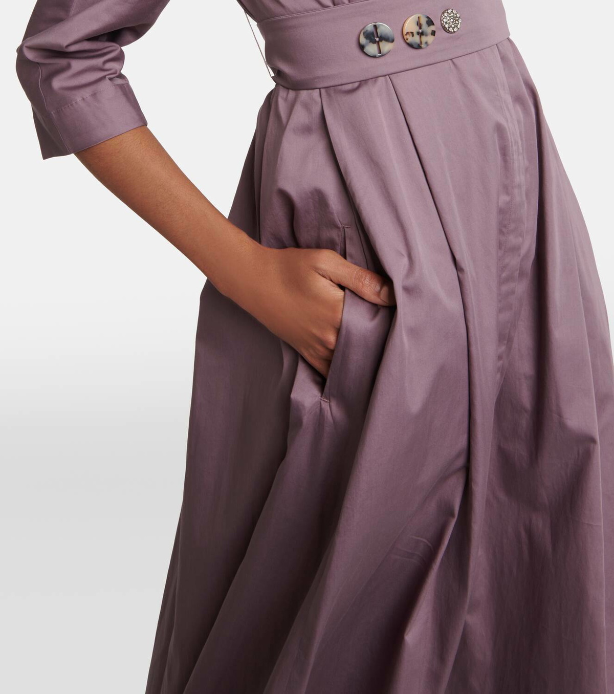 【送料 関税込】’S Max Mara Pleated cotton midi dress S Max Mara Pleated cotton midi dress S Max Mara