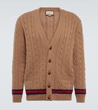 Gucci - Cable-knit cashmere and wool cardigan