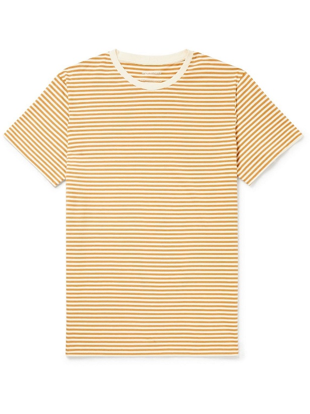 Photo: Organic Basics - Striped Organic Cotton-Jersey T-Shirt - Orange