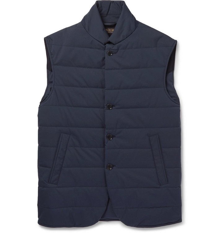 Photo: Loro Piana - Windstorm Suede-Trimmed Quilted Shell Gilet - Men - Navy