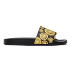 Versace Black Medusa Amplified Print Slides