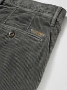 Incotex - Tapered Cotton-Blend Corduroy Trousers - Gray