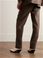 Enfants Riches Déprimés - Straight-Leg Pleated Prince of Wales Checked Wool-Blend Suit Trousers - Brown