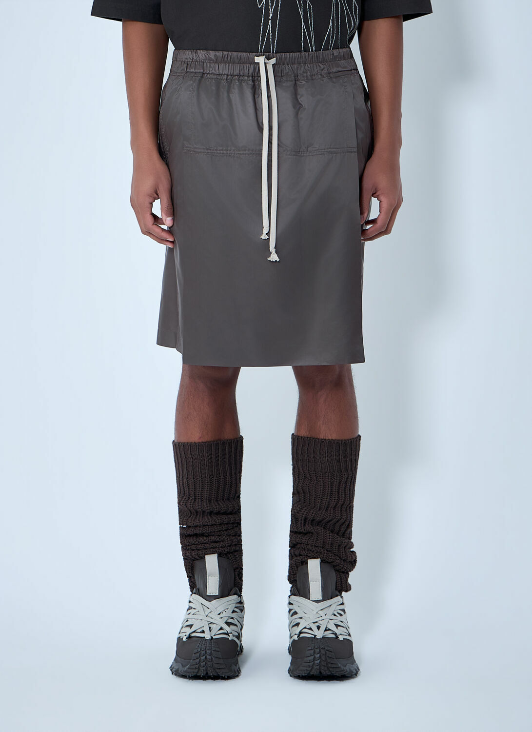 Moncler + Rick Owens Drawstring Midi Kilt Shorts
