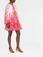 ZIMMERMANN - Printed Silk Blend Short Dress