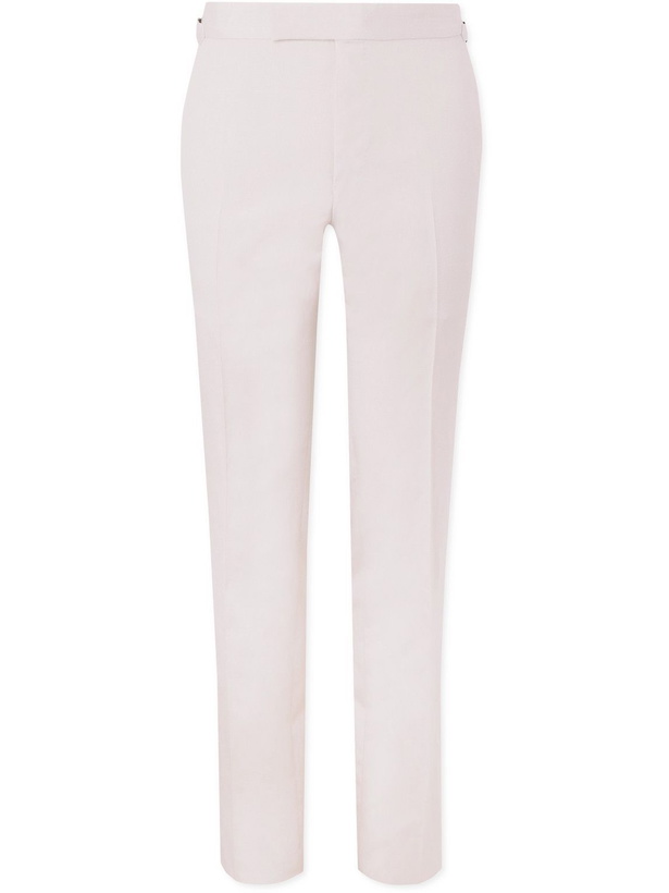 Photo: TOM FORD - Straight-Leg Silk, Linen and Wool-Blend Suit Trousers - Neutrals