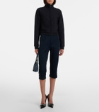 Gucci Web Stripe ribbed-knit jersey capri pants