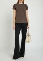 Brunello Cucinelli Crystal-embellished Stretch-cotton T-shirt Dark Brown