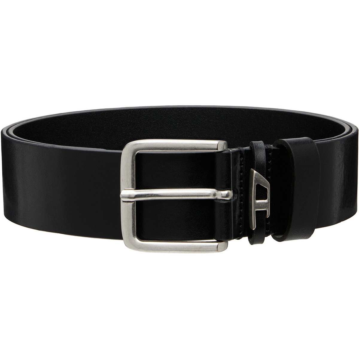 Diesel Black 4cm Crinkle Leather Belt