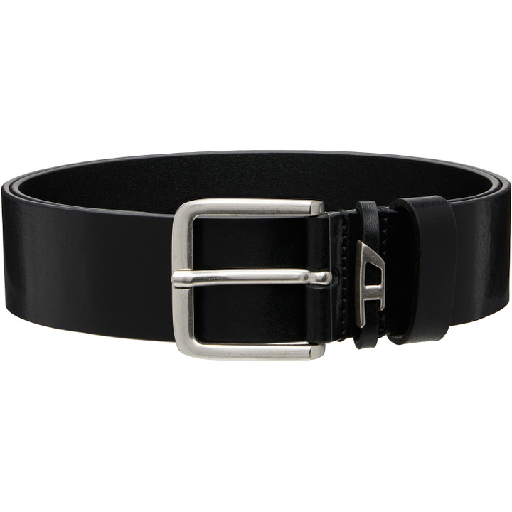Photo: Diesel Black 4cm Crinkle Leather Belt