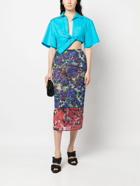 DRIES VAN NOTEN - Printed Stretch Mesh Skirt