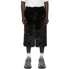 Landlord Black Faux-Fur Shorts