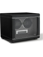 Rapport London - Formula Duo Carbon Fibre Lacquered Cedar and Glass Watch Winder - Black