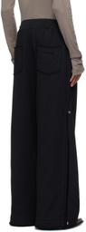 NULLUS Black Whale Fin Snap-On Sweatpants