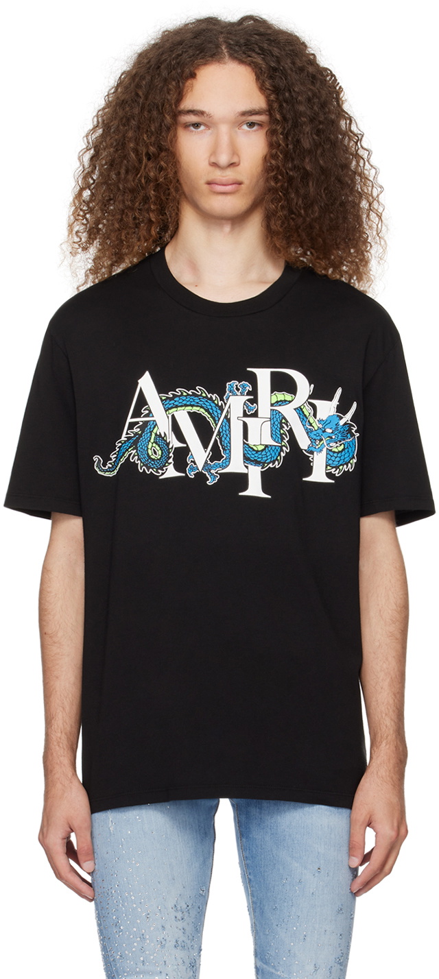 AMIRI CNYドラゴン Tシャツ ブラック 存在感のあるデザイン AMIRI Men's CNY Dragon T-Shirt in Black Amiri
