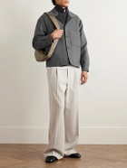 Stòffa - Wave Brushed Double-Faced Merino Wool Overshirt - Gray