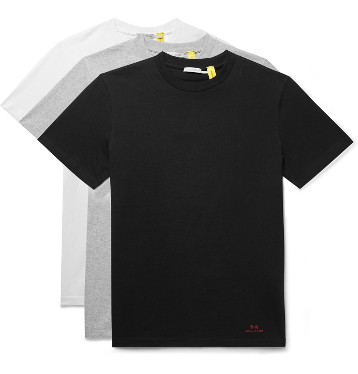 Photo: Moncler Genius - 6 Moncler 1017 ALYX 9SM Three-Pack Logo-Print Cotton-Jersey T-Shirts - Multi