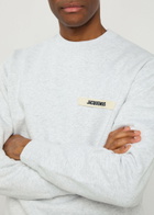 Jacquemus Le Sweatshirt Grosgrain Cotton Sweatshirt Grey