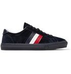 Moncler - New Monaco Leather and Suede Sneakers - Blue