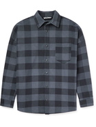 Palm Angels - Logo-Print Checked Cotton-Flannel Shirt - Black