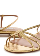 Aquazzura Talk To Me Snake-effect Metallic Leather Sandals Gold