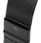 Valextra - Pebble-Grain Leather Business Card Holder - Men - Black