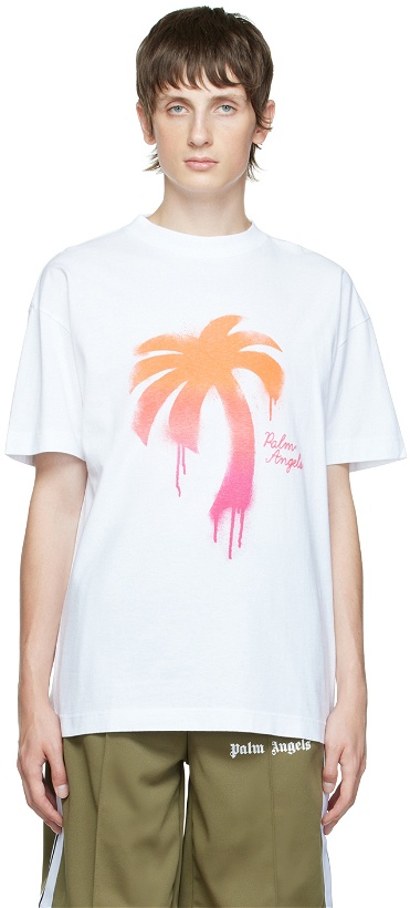 Photo: Palm Angels White Sprayed Palm T-Shirt