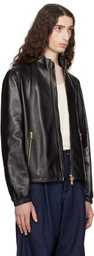 Versace Black Plongé Leather Jacket