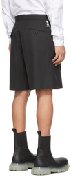 Alexander McQueen Black Cotton Gabardine Zip Shorts