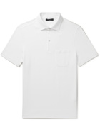 LORO PIANA - Roadster Textured Stretch-Cotton Jersey Polo Shirt - White - S