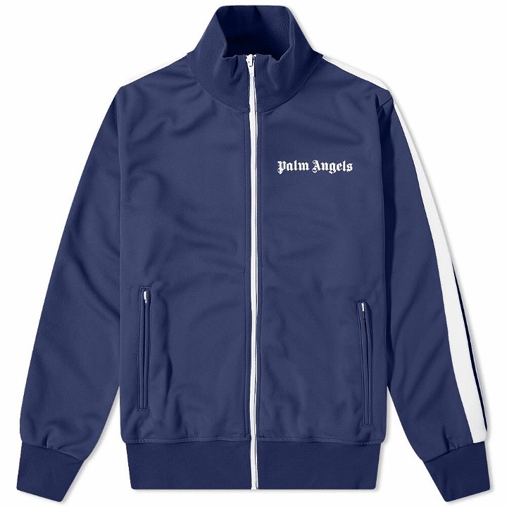Photo: Palm Angels Men's Classic Track Jacket in Blue/White
