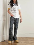 KAPITAL - Okabellbo Slim-Fit Flared Denim-Jacquard Jeans - Blue