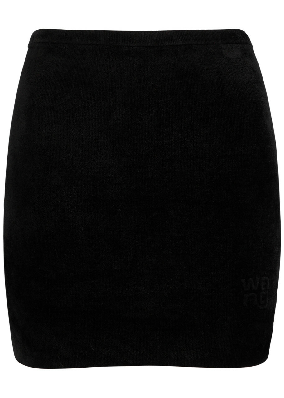 Alexanderwang.t Logo-embossed Chenille Mini Skirt Black