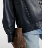 Brunello Cucinelli Oversized leather biker jacket